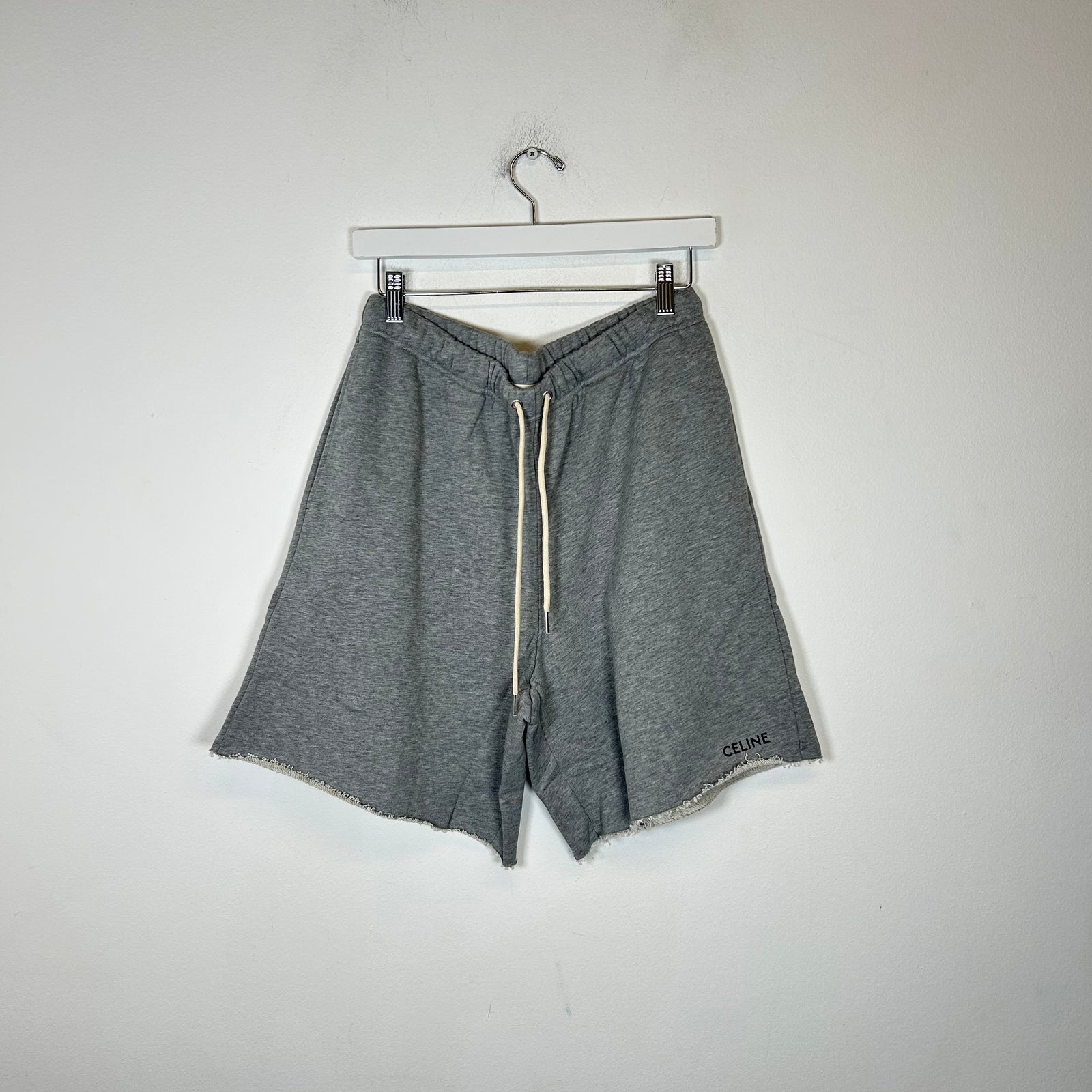 Celine Grey Logo Sweat Shorts Size XL