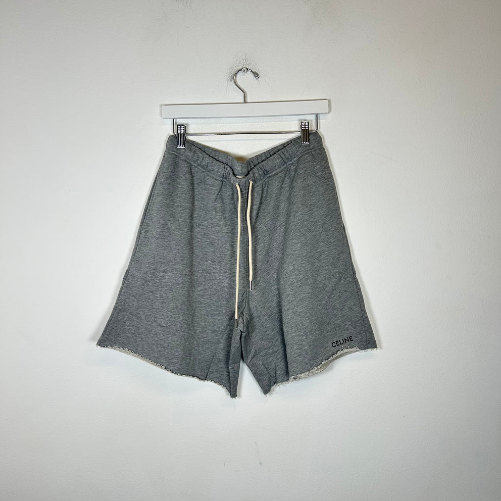 Celine Grey Logo Sweat Shorts Size XL