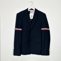 Thom Browne Navy Velvet Stripe Blazer Size 2