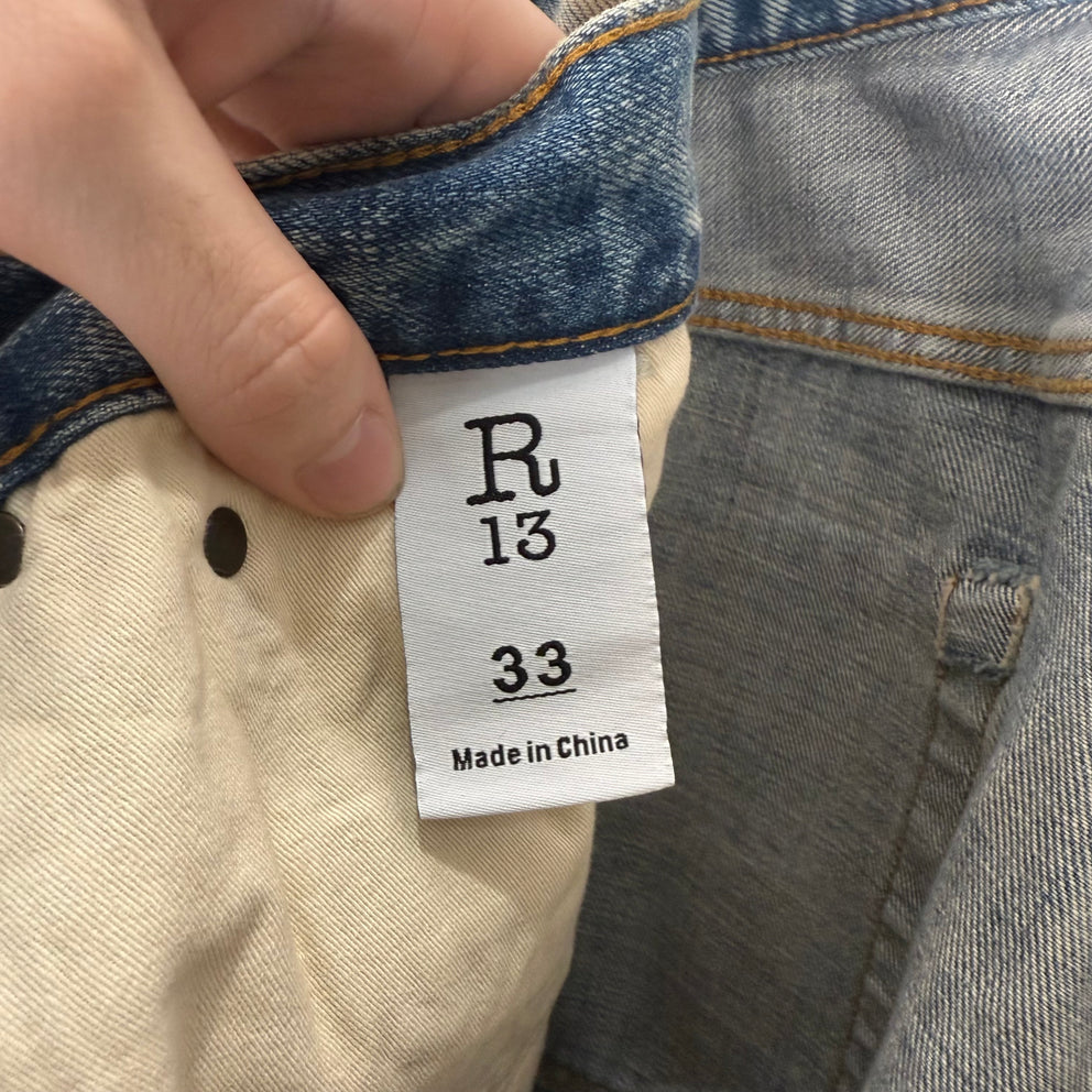 R13 Light Wash Jeans Size 33