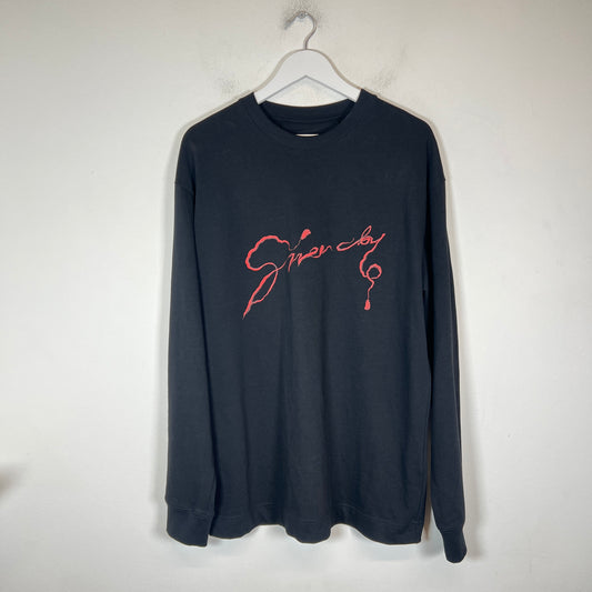 Givenchy Black/Red Snake CNY Logo Longsleeve Size M