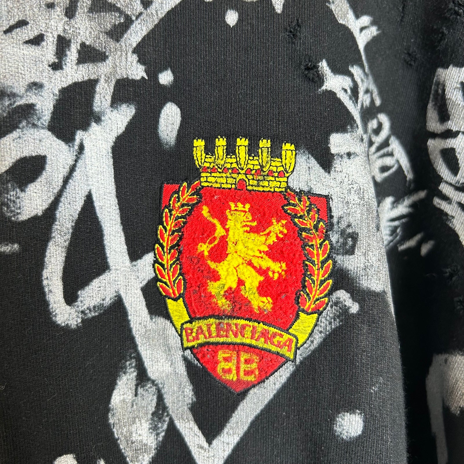 Balenciaga Skater Graffiti Zip-Up Hoodie