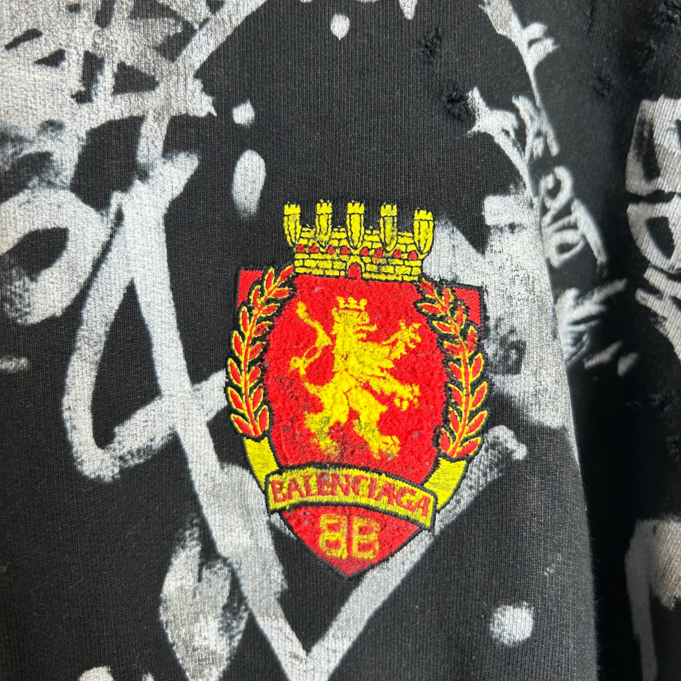 Balenciaga Skater Graffiti Zip-Up Hoodie