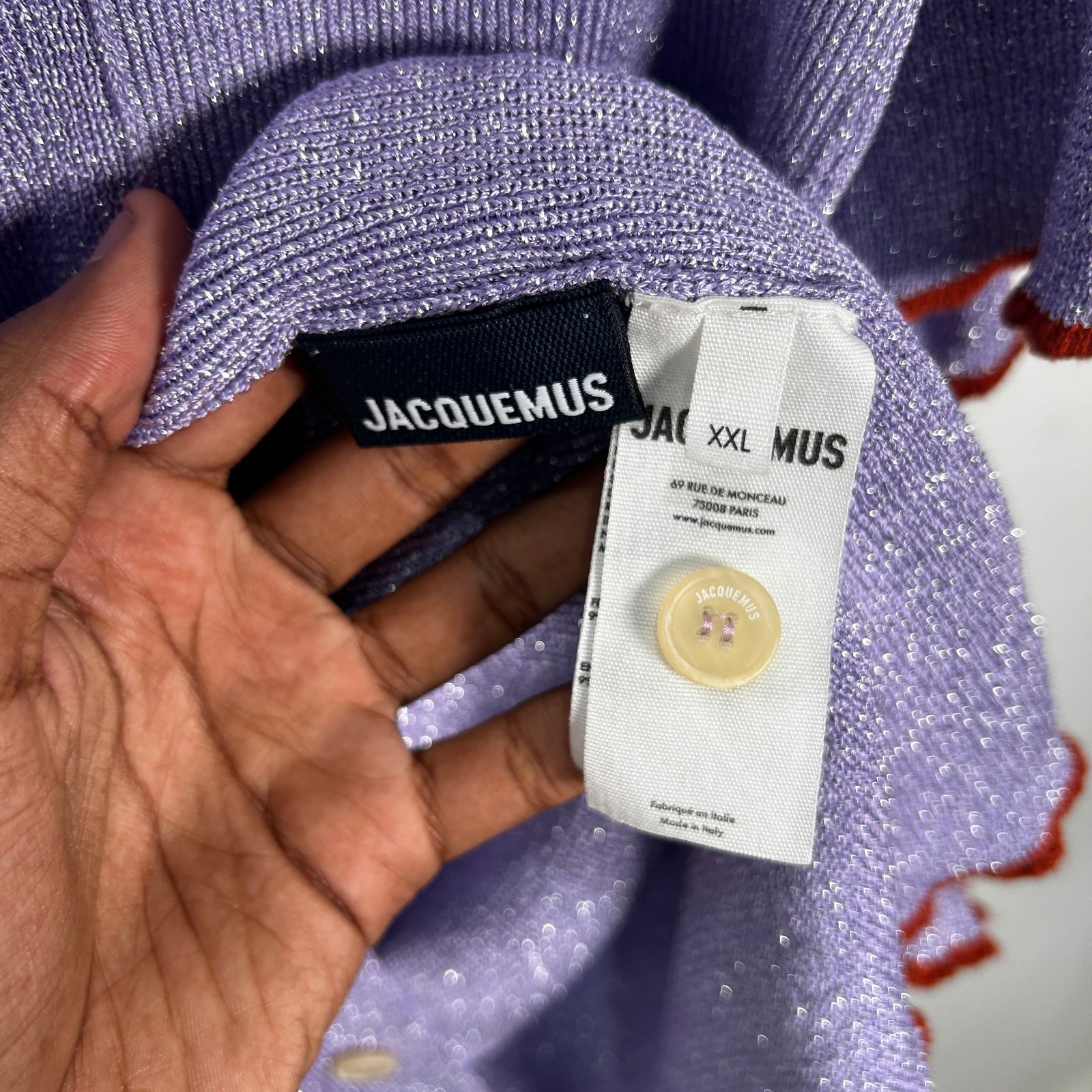 Jacquemus Purple 'La Maille Porta' Button-Up Shirt Size XXL
