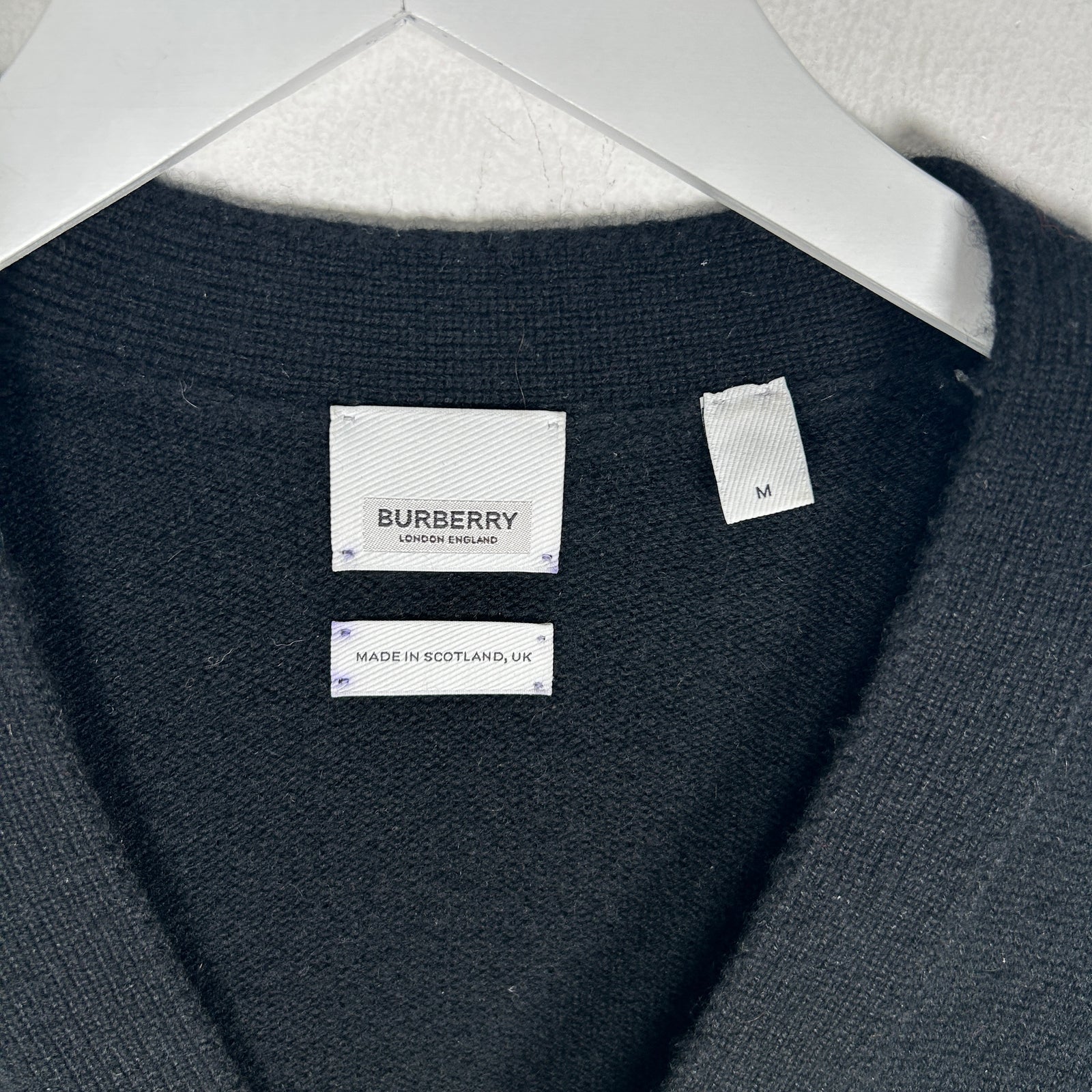 Burberry Cropped Black Cardigan Size M