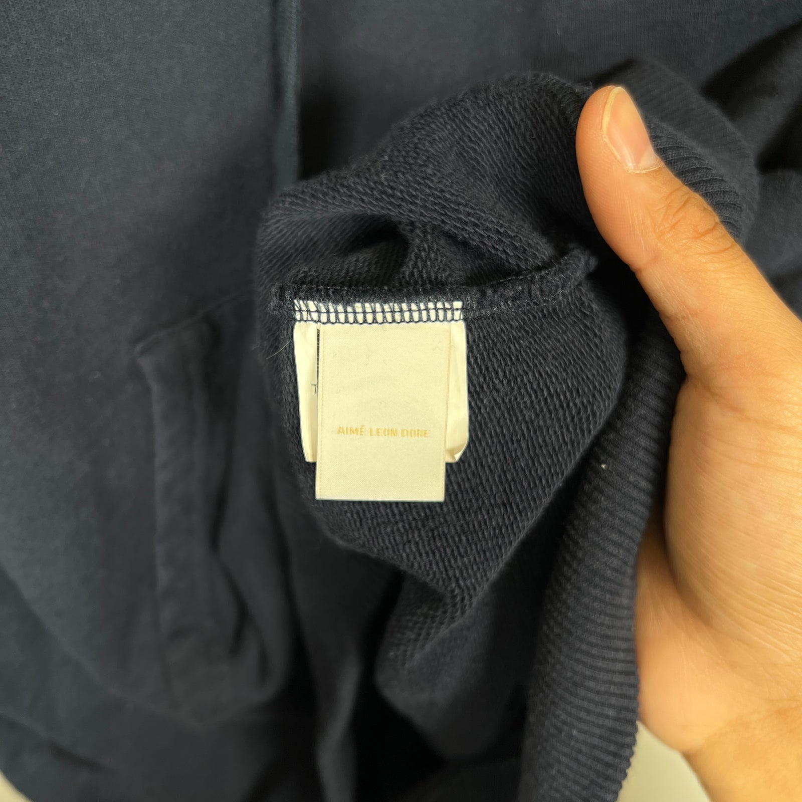 Aime Leon Dore Navy Logo Hoodie Size L