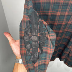 Chrome Hearts Brown/Green Floral Cross Patch Flannel Size L