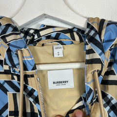 Burberry Blue Vintage Check Nylon Windbreaker Size S