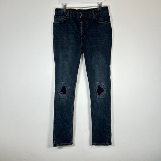 Ksubi Navy Distressed Patch Jeans Size 36