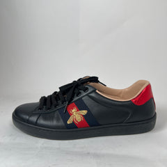 Gucci Black Embroidered Bee Ace Sneaker Size GG 8