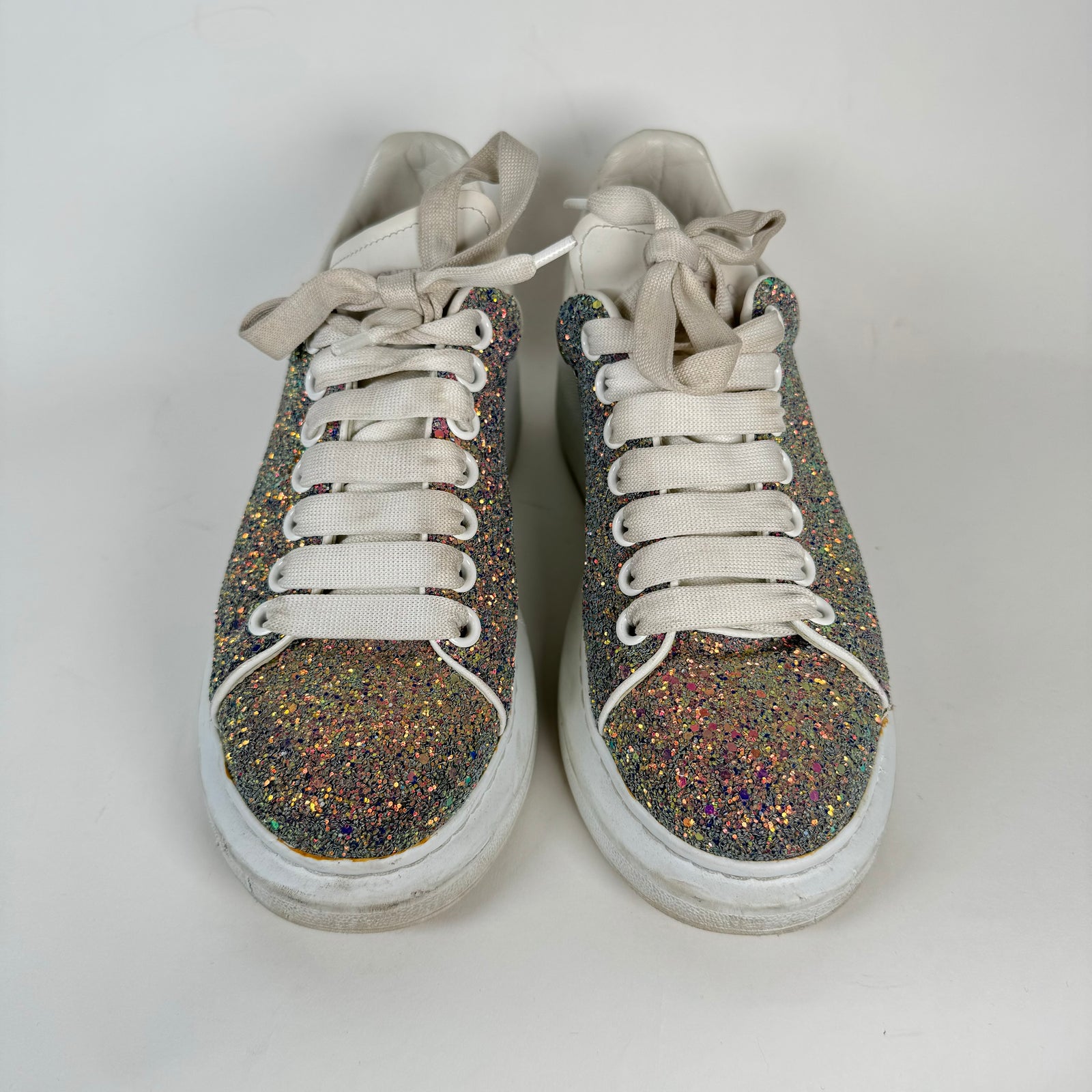 Alexander McQueen Multicolor Glitter Sneakers Size 38