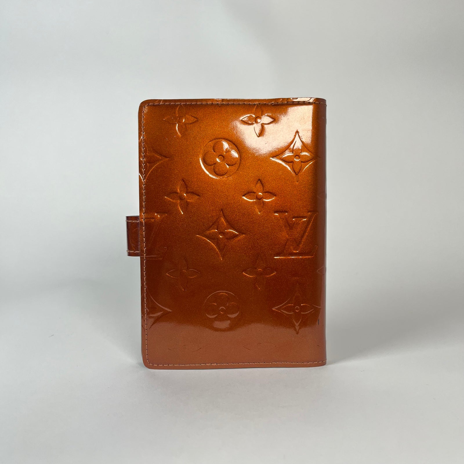 Louis Vuitton Patent Copper Monogram Passport Holder