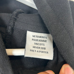 Vetements Black Antwerpen Deconstructed Hoodie Size L