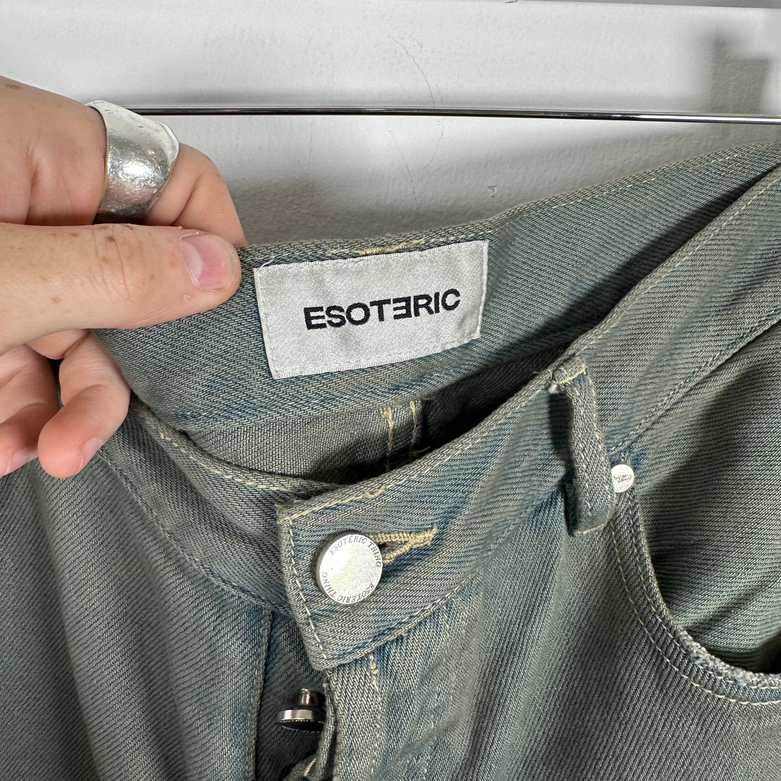 Esoteric Grey Wash Jean Shorts Size 36