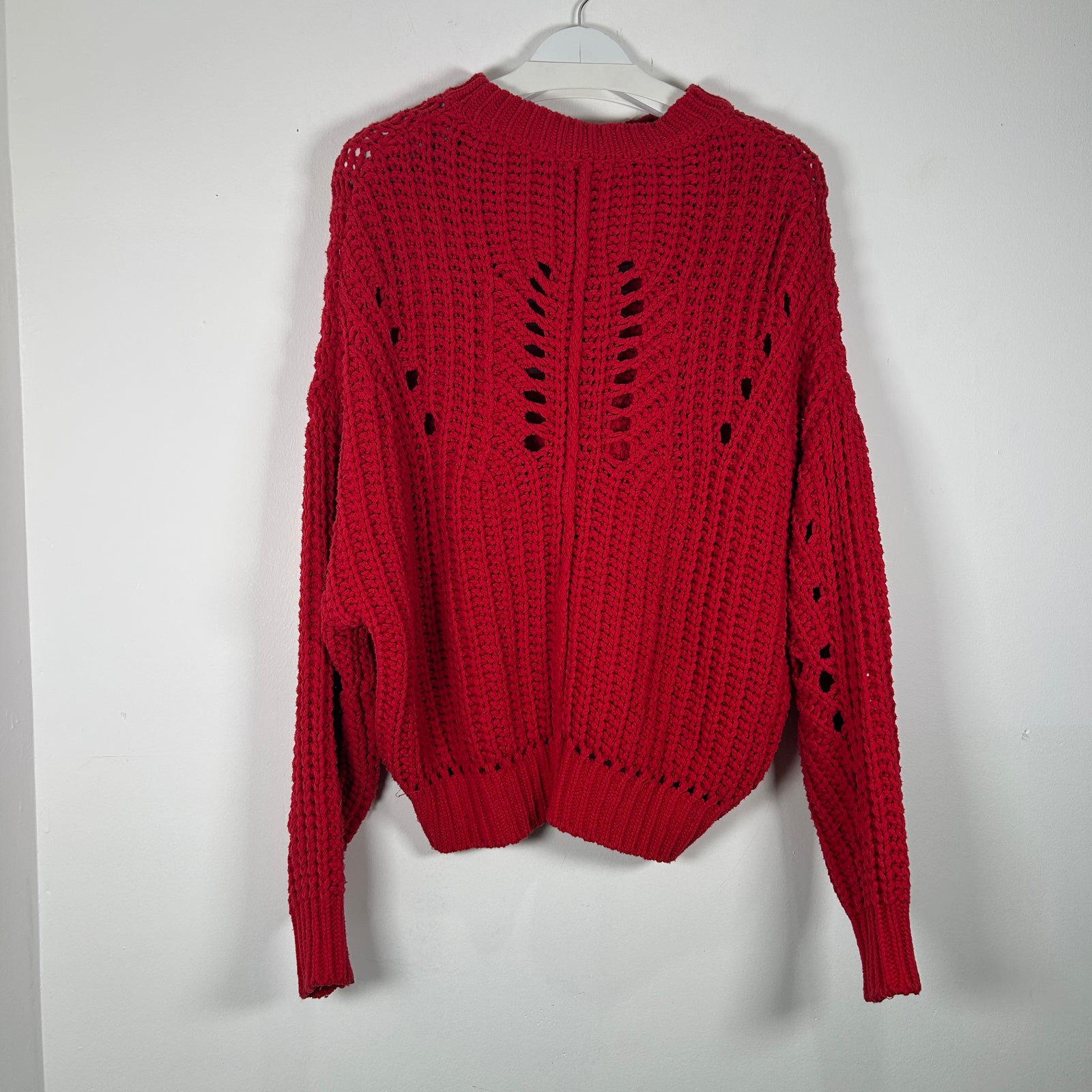 Isabel Marant Thick Cable Knit Red Sweater Size S