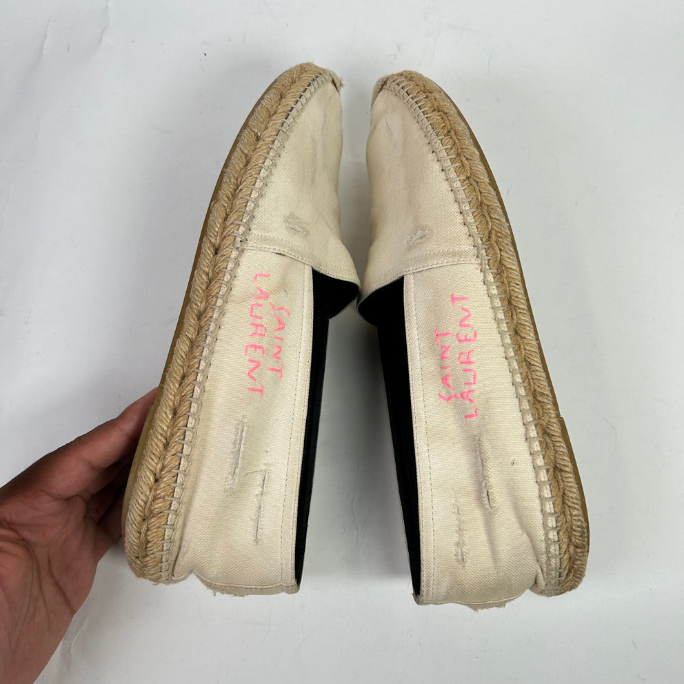 Saint Laurent Canvas Signature Embroidered Espadrilles