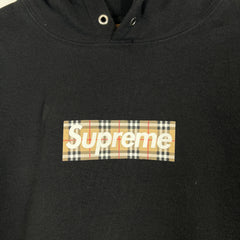 Supreme x Burberry Black Box Logo Hoodie Size S