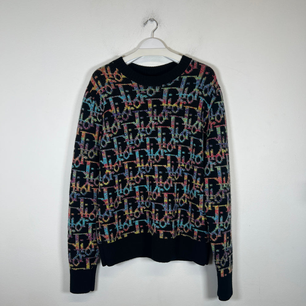 Dior Multicolor Oblique Logo Sweater Size M