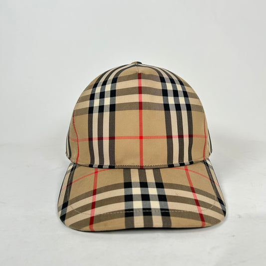Burberry Beige Vintage Check Baseball Cap Size M