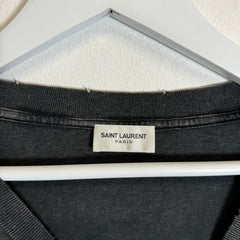 Saint Laurent Black Distressed Logo Tee Size XL
