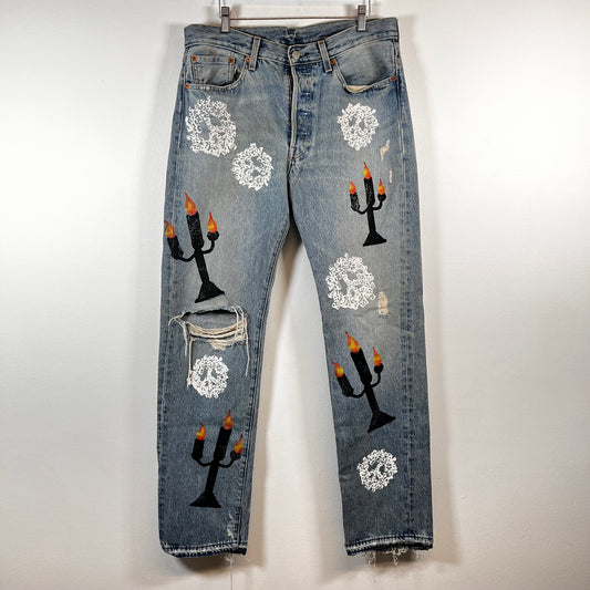 Denim Tears x Virgil Abloh Lightwash Wreath Jeans