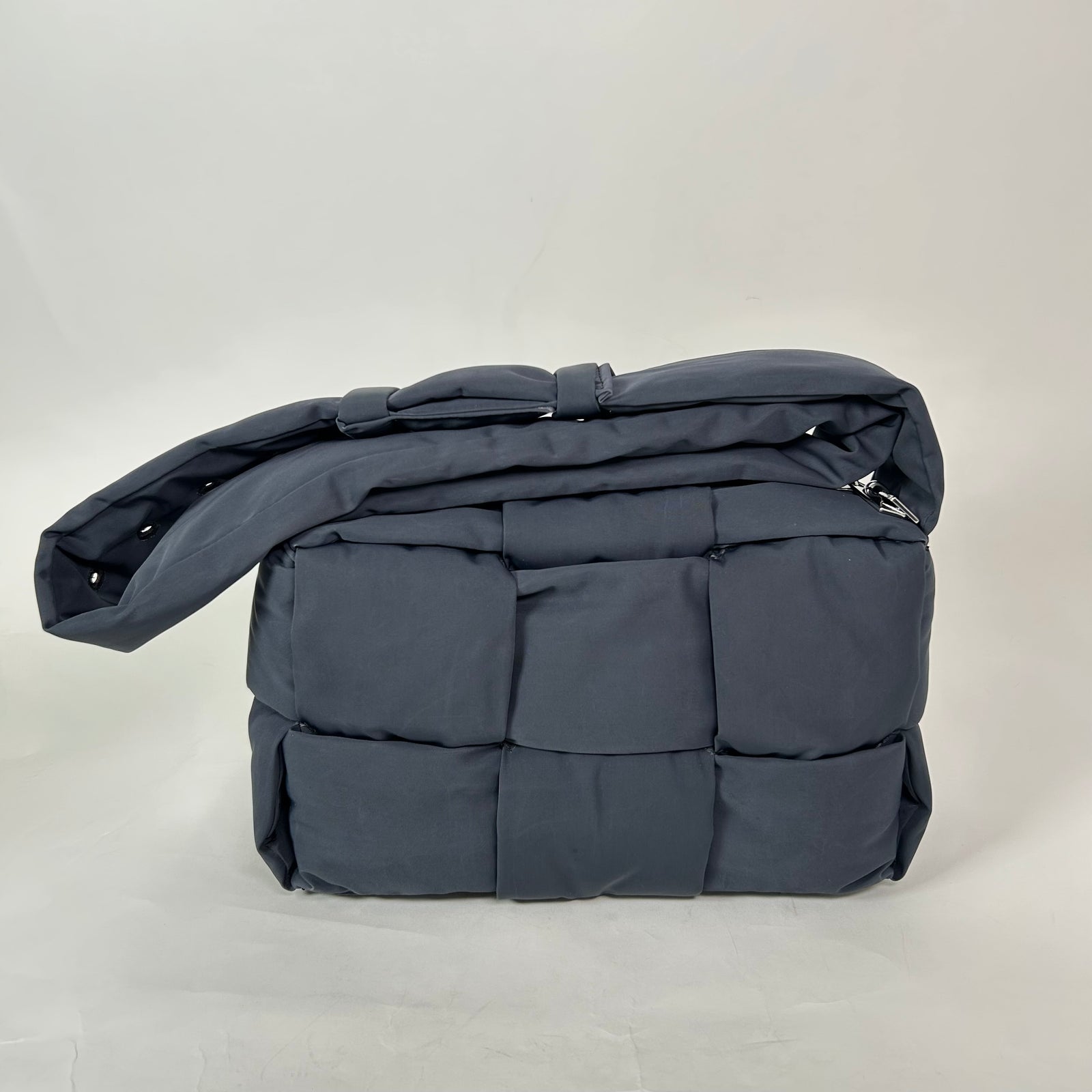 Bottega Veneta Navy Padded Tech Cassette Shoulder Bag