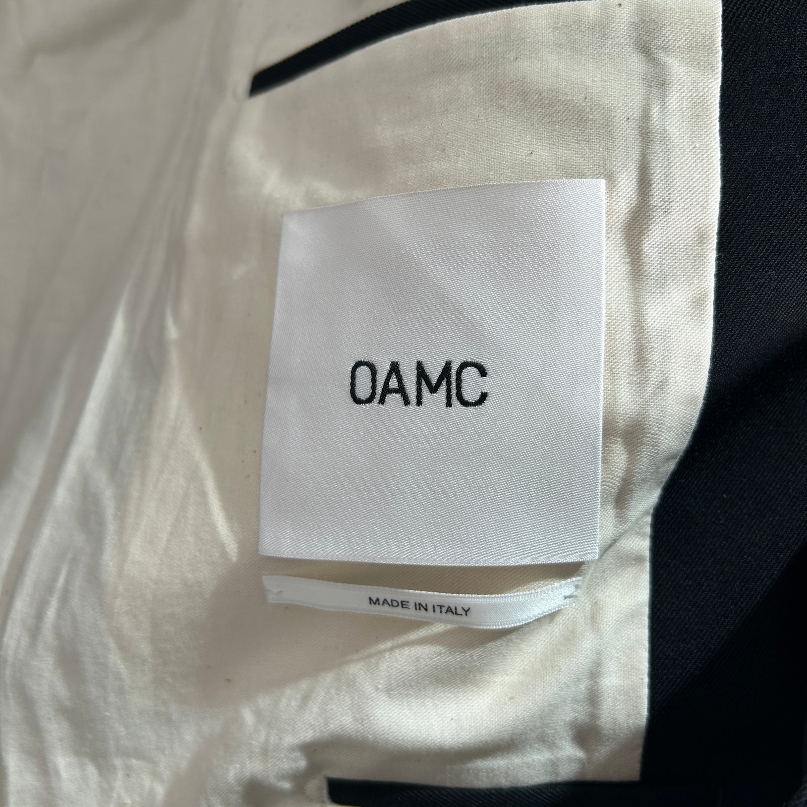 OAMC Black Inwood Padded Blazer Jacket Size 50