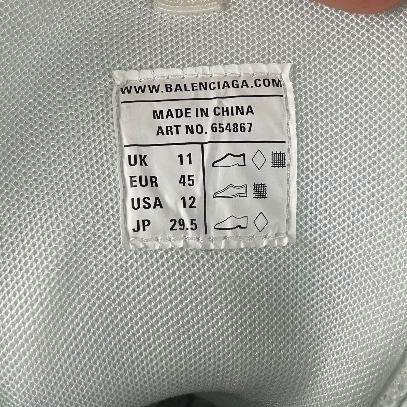 Balenciaga Hike White High Top Track Sneaker Size 12