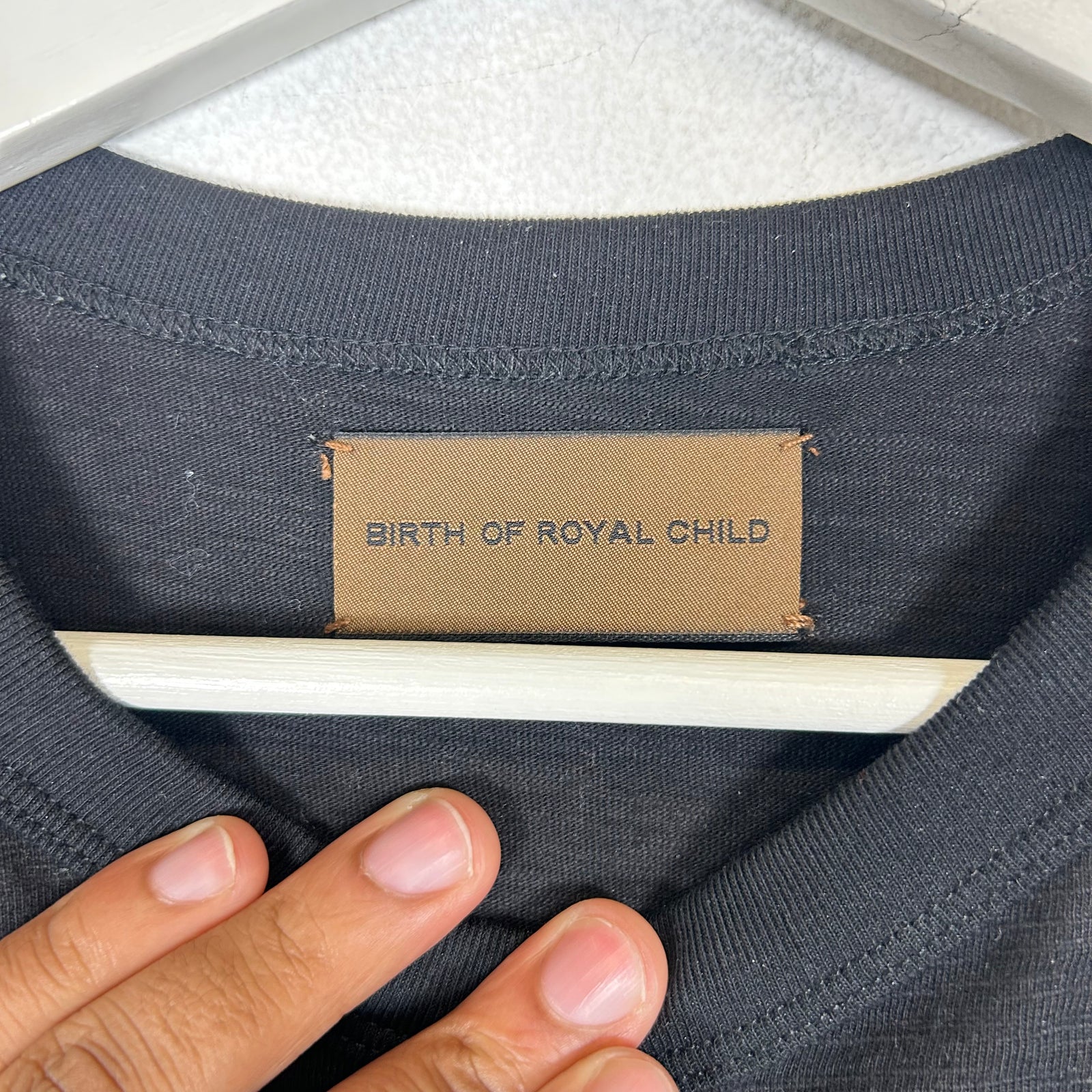 Birth Of Royal Child Black Pearl Patchwork T-Shirt Size S