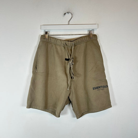 Essentials Beige Logo Shorts Size S