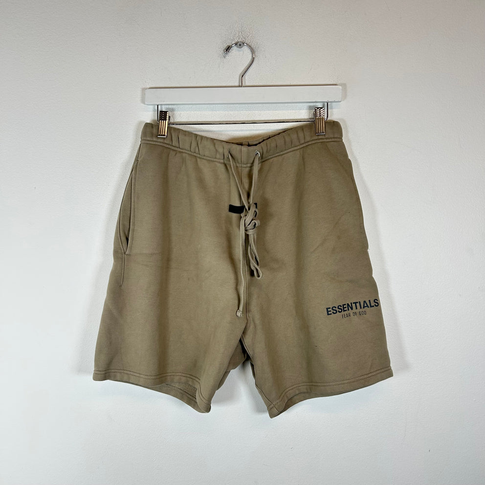 Essentials Beige Logo Shorts Size S