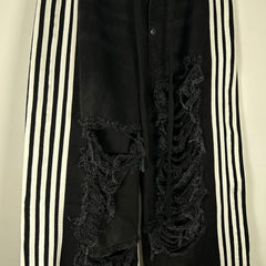 Yori Sport Black 5-Stripe Wide Leg Jeans Size 28