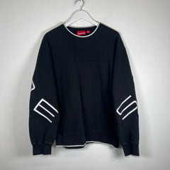 Supreme Black Stretch Logo Crewneck Size L