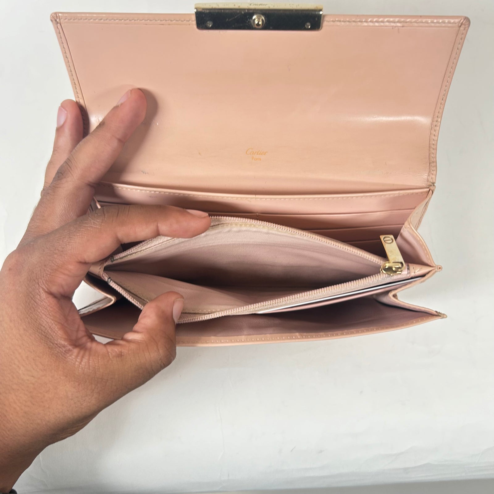 Cartier Pink Leather Long Wallet