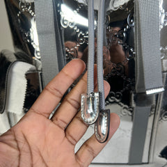 Gucci Silver Mirror Effect GG Large Backpack