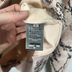 Vertabrae Grafitti Ivory Zip Up Hoodie Size L