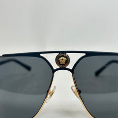 Versace Black/Gold Medusa Aviator Sunglasses