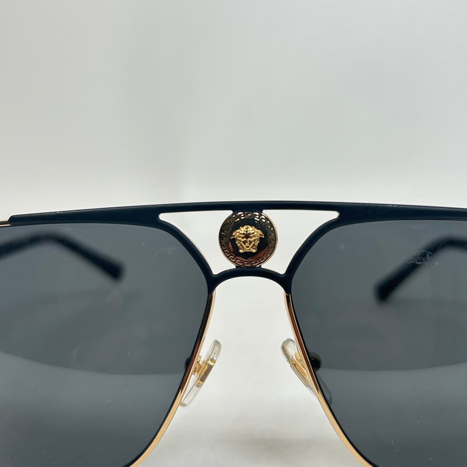 Versace Black/Gold Medusa Aviator Sunglasses