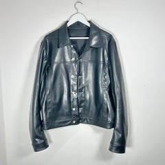 Rick Owens DrkShdw Black Leather Work Jacket Size L