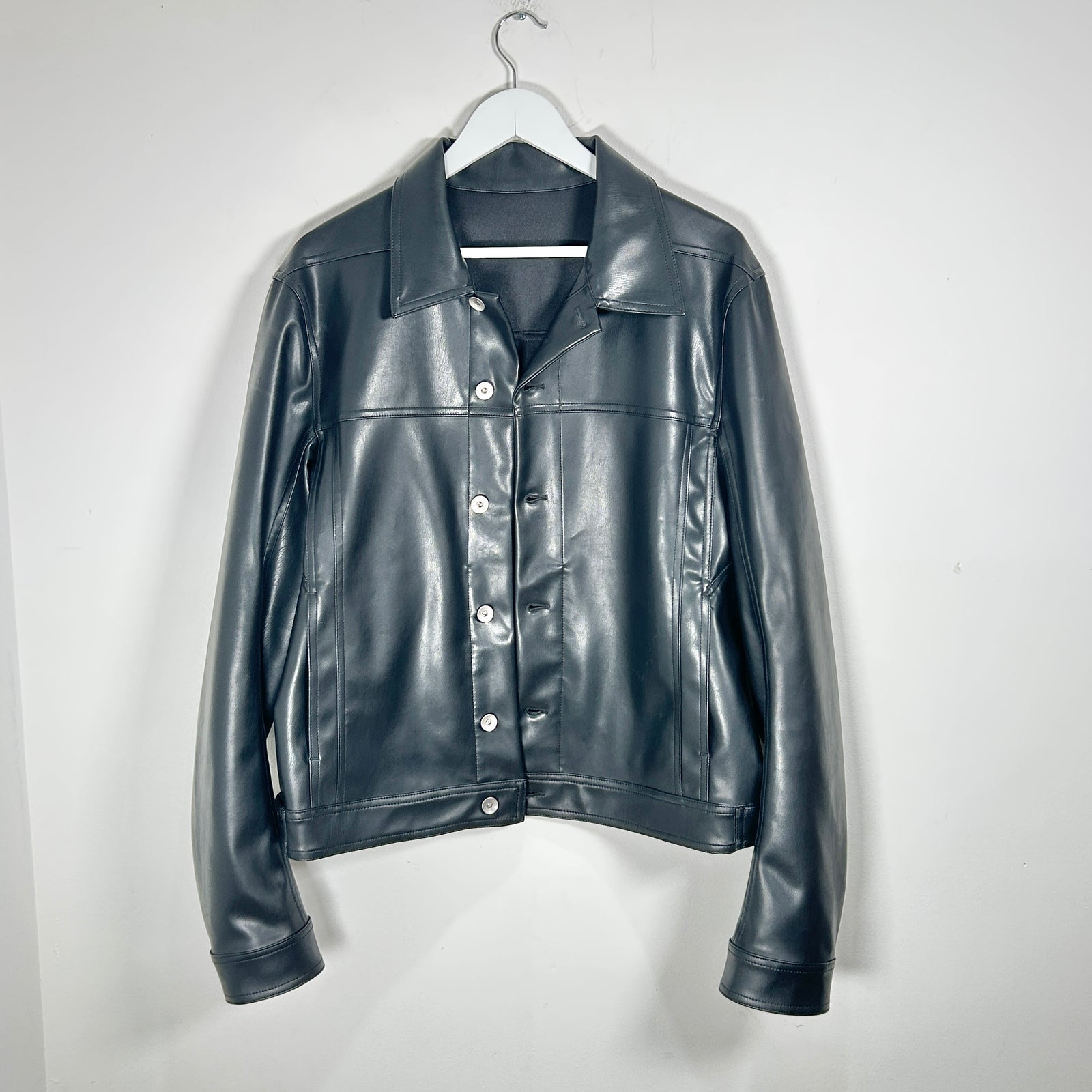 Rick Owens DrkShdw Black Leather Work Jacket Size L