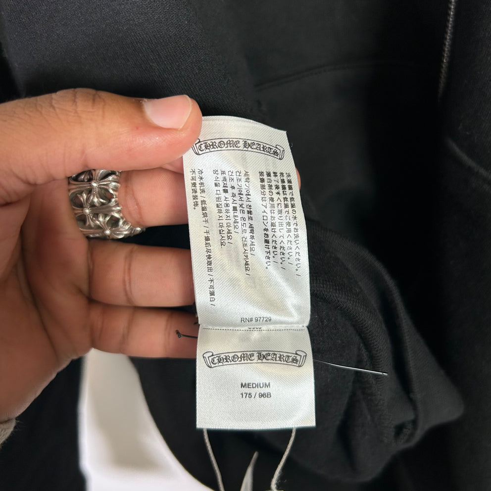 Chrome Hearts Vertical Logo Zip-Up Hoodie