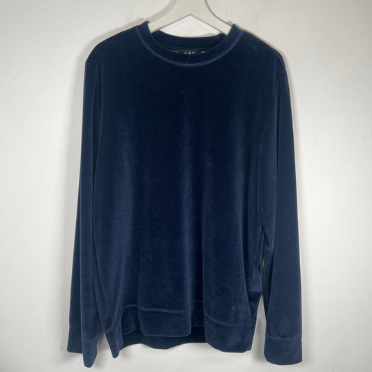 APC Navy Velour Crewneck Size L