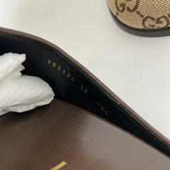 Gucci Beige GG Supreme Horsebit Mules Size 39