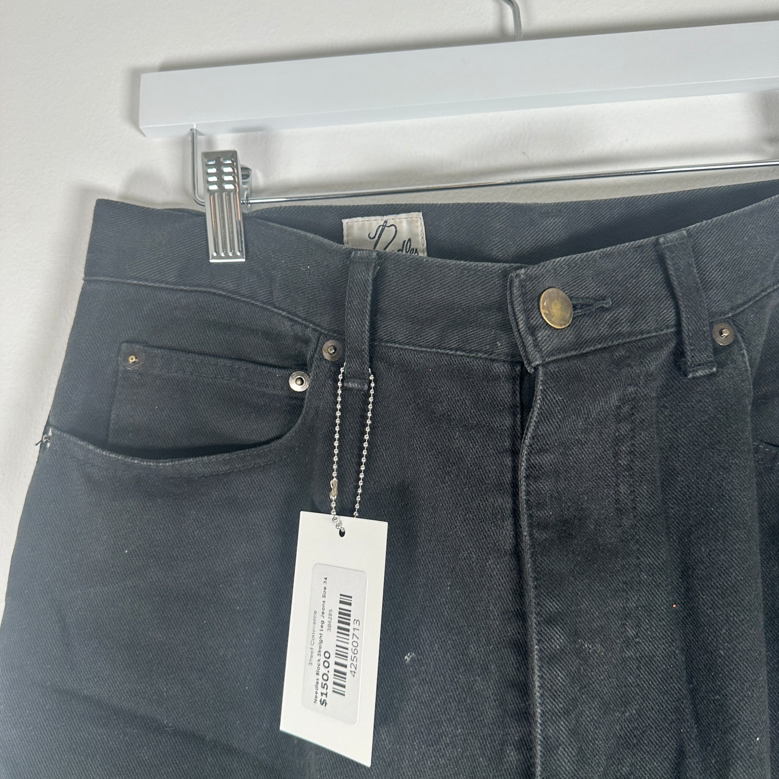 Needles Black Straight Leg Jeans Size 34
