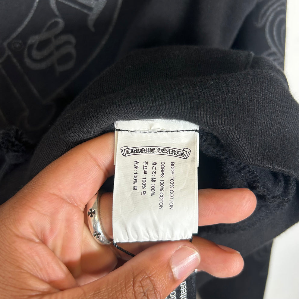 Chrome Hearts Black Matty Boy Silver Tooth Hoodie Size S