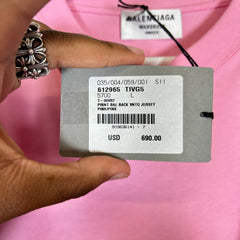 Balenciaga Pink Logo T-shirt Size L