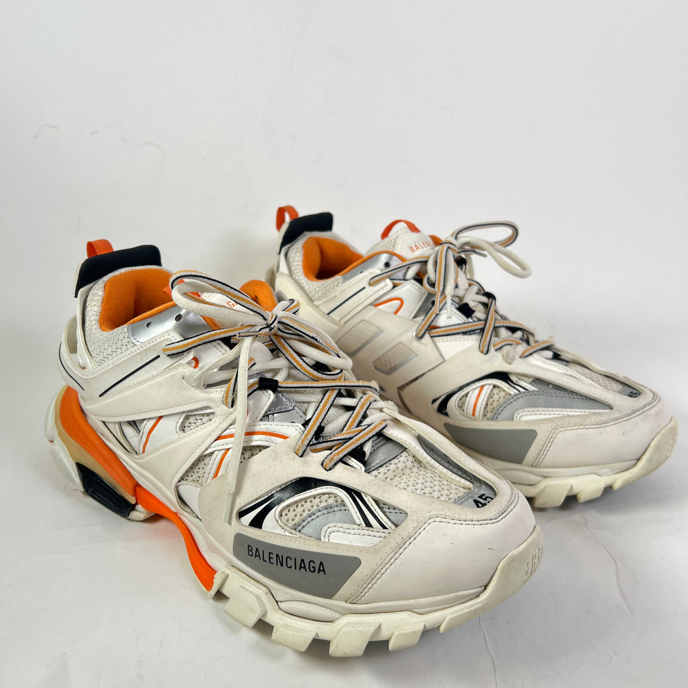 Balenciaga White/Orange Track Sneaker Size 45