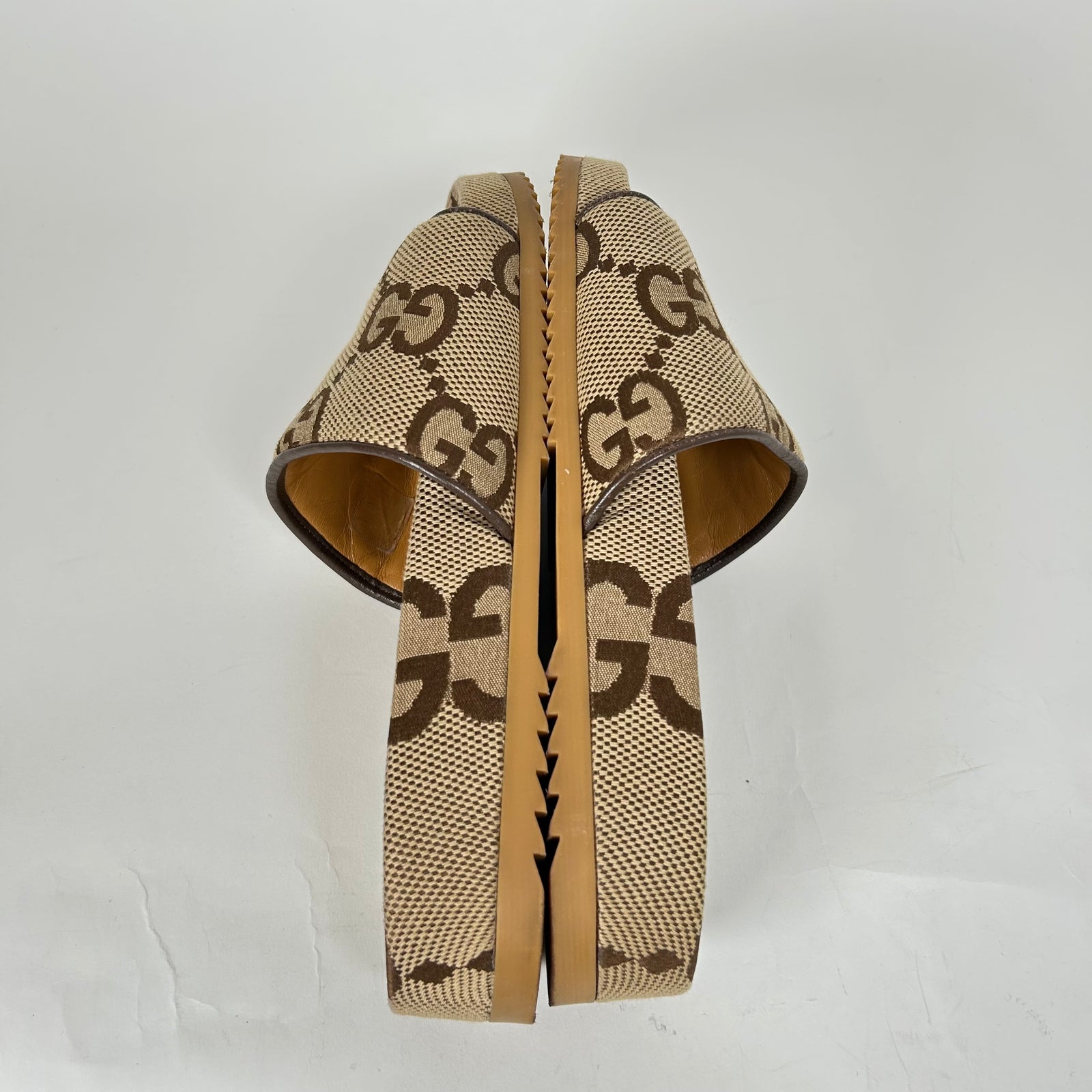 Gucci Beige Maxi GG Canvas Slides Size GG 9