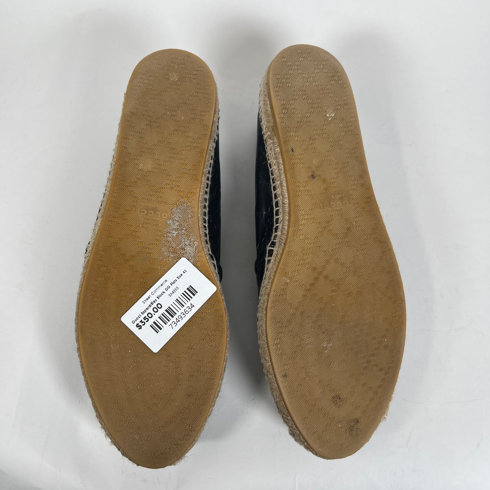 Gucci Espardrilles Black GG Flats Size 41