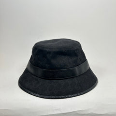 Gucci Black GG Canvas Bucket Hat Size L